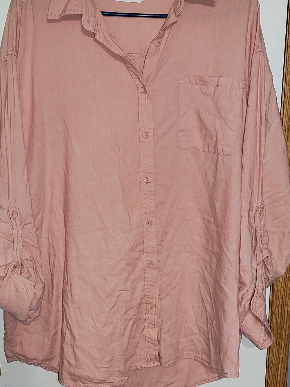 Women's Relaxed Button-Down Shirt - Dusty Rose